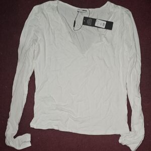 Fashion Nova Classic White Long Sleeve Top